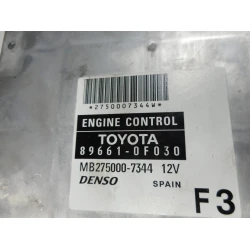 ENGINE CONTROL UNIT Toyota Corolla 2007 VERSO 1.8 89661-0F030
