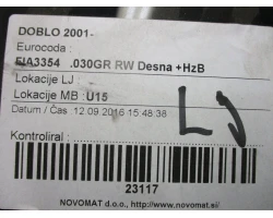 WINDOW REAR RIGHT Fiat Doblo 2002 1.2 FIA3354.030
