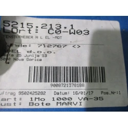 WINDOW MECHANISM REAR LEFT Renault MEGANE III    5215,213,1