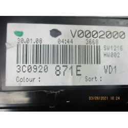 QUADRO STRUMENTI CONTACHILOMETRI Volkswagen Passat 2008 2.0TDI VARIANT 3C0920871E