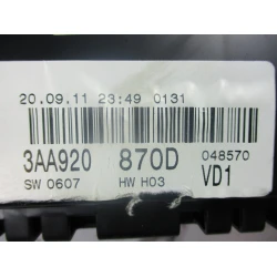 QUADRO STRUMENTI CONTACHILOMETRI Volkswagen Passat 2011 VARIANT 2.0 TDI AUT. 3AA920870D