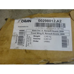 FENDER RIGHT Renault SCENIC 2010 III 1.4 16V 00298012a2