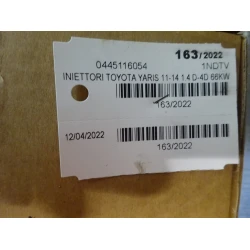 INIETTORI BENZINA / DIESEL Toyota Yaris 2012 1.4D4D 0445116054