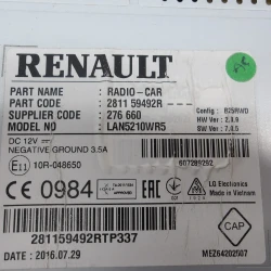 RADIO Renault CLIO 2017 IV. 1.2 16V 281159492R