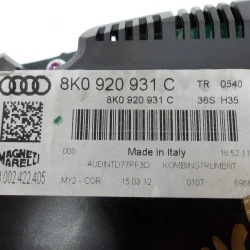 QUADRO STRUMENTI CONTACHILOMETRI Audi A4, S4 2012 AVANT 3.0 TDI AUT. 8K0920931C